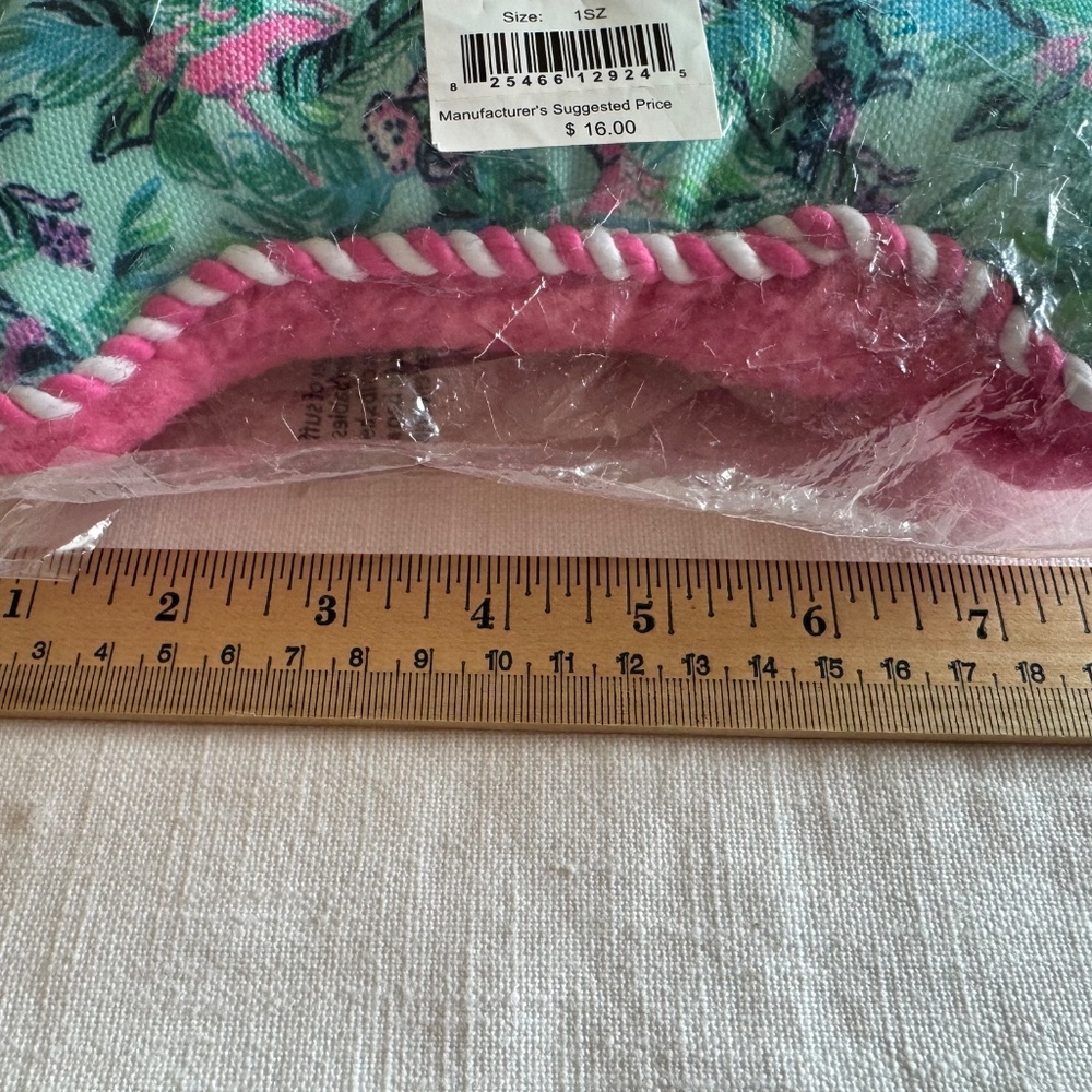 Lilly Pulitzer Plush Dog Toy Bone Shaped: 4.5 x 9, Barking Up Palm - Picture 4 of 10